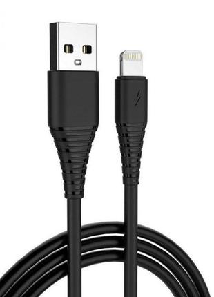 Кабель USB-Lightning 1м ColorWay, 2.4А, PVC, чорний (CW-CBUL02...