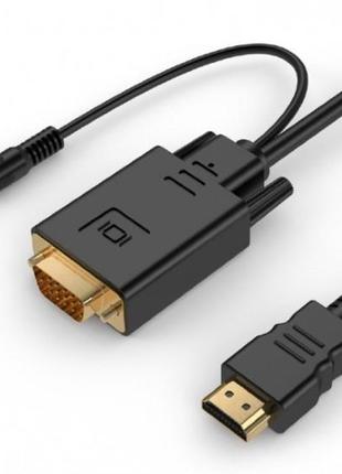 Кабель HDMI->VGA+3.5мм (M/M) Cablexpert, 3м, чорний (A-HDMI-VG...