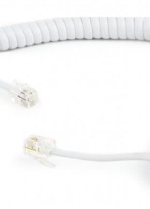 Кабель Cablexpert TC4P4CS-2M-W телефонний спіральний кабель дл...