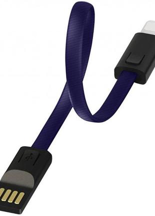 Кабель USB-Lightning 0.22м ColorWay, 2.4А, брелок, синій (CW-C...