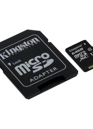 Карта пам'яті MicroSD 64Gb Kingston C10 Canvas Select Plus 100...