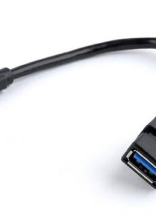 Адаптер Type-C->USB3.0 (M/F) Cablexpert, 0.2м, чорний (A-OTG-C...