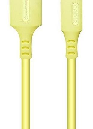 Кабель USB-Lightning 1м ColorWay, 2.4А, soft silicone, жовтий ...