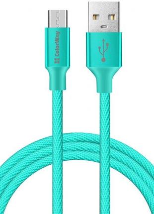 Кабель ColorWay USB-microB ColorWay 2м мятний (CW-CBUM009-MT) ...