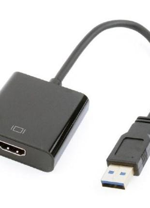 Адаптер USB3.0->HDMI Cablexpert, 0.15м, чорний (A-USB3-HDMI-02...