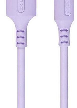 Кабель ColorWay USB - Type-C (soft silicone) 2.4А 1м фіолетови...