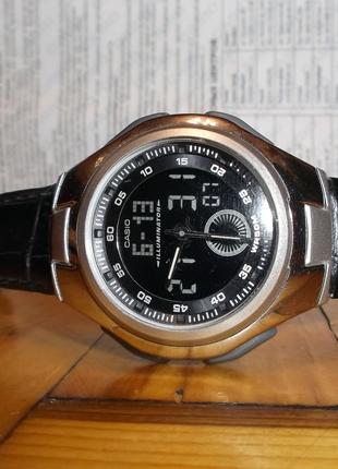 Часы Casio Collection Illuminator Black Leather Strap Watch