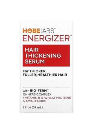 Hobe labs energizer, hair thickening serum, сироватка для воло...