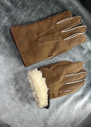 Женские замшевые перчатки на меху