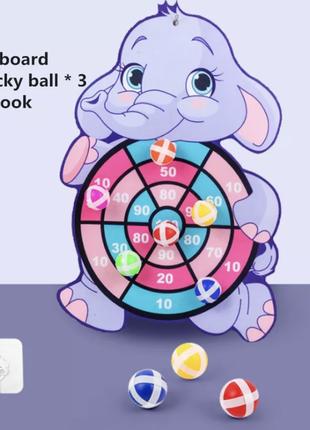 Детский Дартс с липучками слоник + мячики
