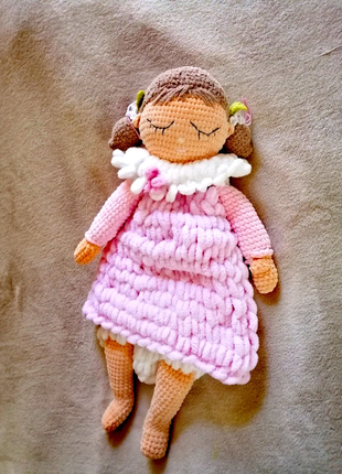 Кукла пижамница, вязаная плюшевая игрушка ручной работы,  подарок