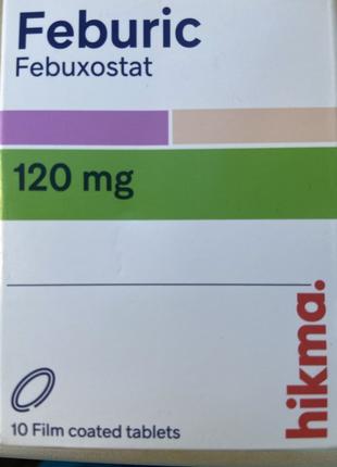 Feburic Фебурик Febuxostat 120 MG от подагры 10табл Египет