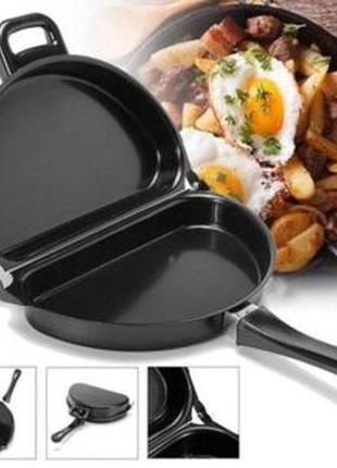 Двойная сковорода для омлета антипригарная folding omelette pan