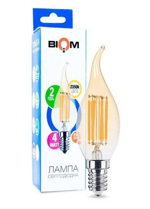 Світлодіодна лампа Biom FL-415 C35 LT 4W E14 2530K Amber свічк...