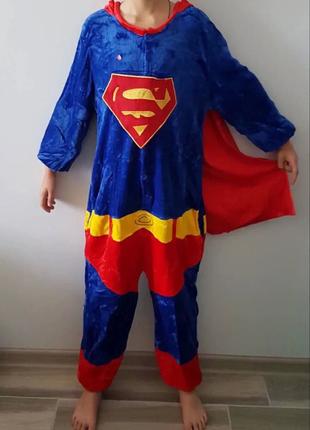 Велюровая пижама кигуруми superman