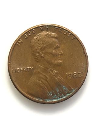 #651 США 1 цент 1982 Лінкольн Цент (без мітки монетного двору) Co