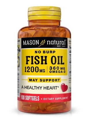 Рыбий жир и Омега 3 1200/360мг, Fish Oil & Omega 3, Mason Natu...