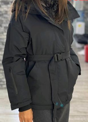 Куртка єврозима куртка з поясом зимова куртка