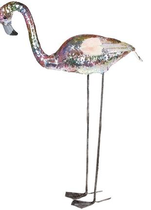Декоративная фигура Фламинго 98см с декором из пайеток, цвет -...