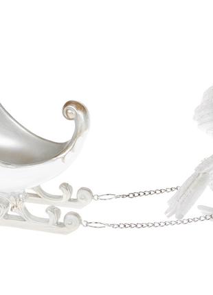 Декоративная композиция Лебедь с санями, цвет - шампань, 42см
