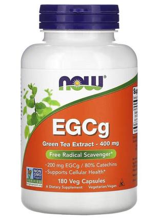 Натуральная добавка NOW EGCg Green Tea Extract 400 mg, 180 вег...