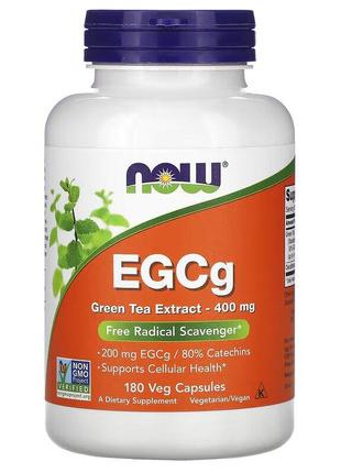 Натуральна добавка NOW EGCg Green Tea Extract 400 mg, 180 вега...