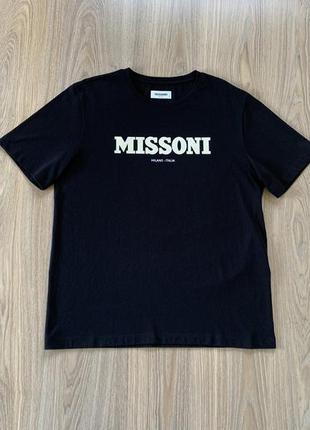 Мужская итальянская хлопковая футболка с принтом missoni