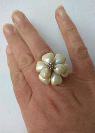 Винтажное кольцо перламутровый Цветок, Англия.