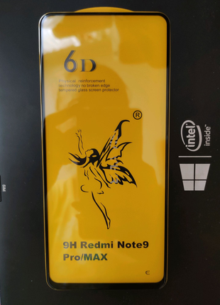 6Д защитное стекло Redmi Note 9, Note 9s, Note 9 Pro