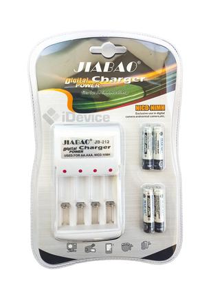 Зарядний пристрій для акумуляторів Jiabao JB-212 + 4 акумулятори
