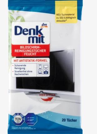 Вологі серветки для чищення екрану Denkmit