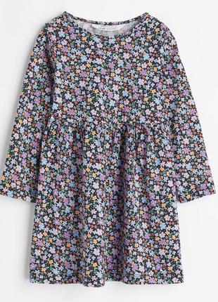 Дитяче трикотажне плаття сукня квіти h&m на дівчинку 92907