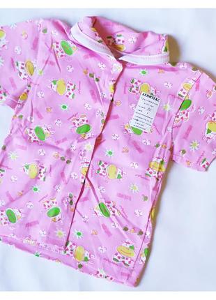 Дитяча літня кофточка сорочка корівки на дівчинку 88001