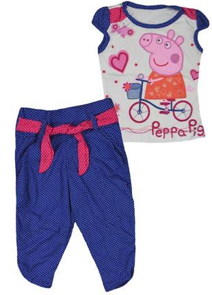 Дитячий літній костюм комплект peppa pig на дівчинку 33601