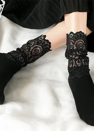 Носки с кружевом комбинированные носки