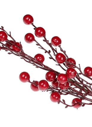 Декоративна гілка з червоними ягодами, 60см