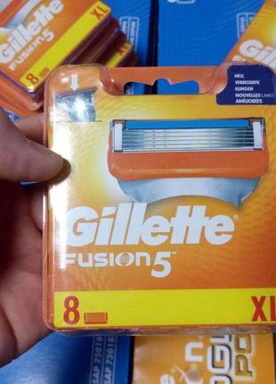 Лезвия кассеты картриджи Gillette Fusion 8шт Жилет Фьюжн 8шт