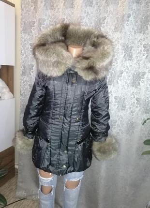 Жіноча зимова тепла куртка з хутром женская тёплая зимняя курт...