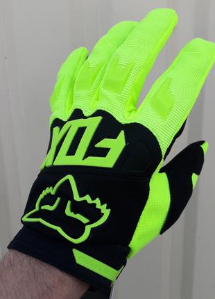 Мото перчатки FOX green Enduro ATV салатовые