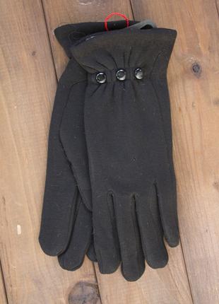 Женские стрейчевые перчатки Черные 8720s2