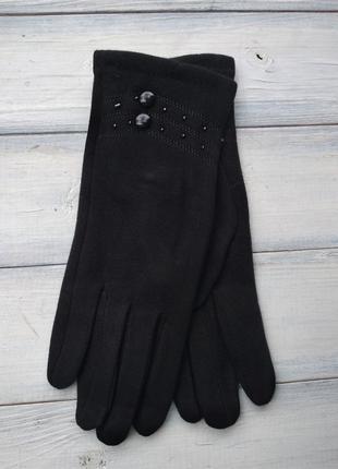 Женские стрейчевые перчатки Черные 8719s2