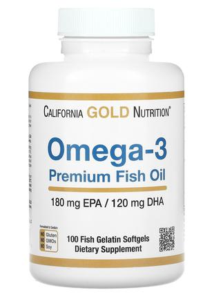 Омега-3 Премиум 100капс. рыбий жир California Gold Nutrition