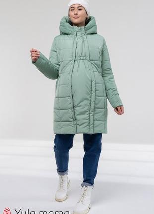 Стильное зимнее пальто 2 в 1 для беременных с дополнительной в...