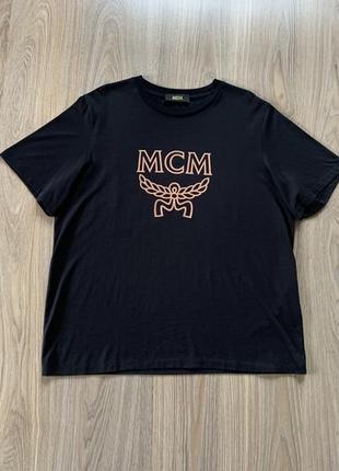 Мужская хлопковая итальянскя футболка с принтом mcm
