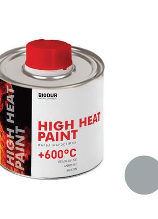 Жаростойкая краска серебристая Heat Paint 200 мл BIODUR
