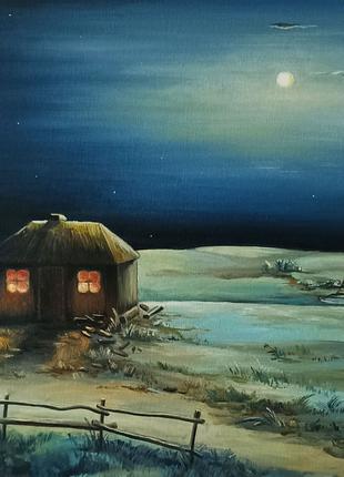 Картина олійними фарбами "Літня ніч"