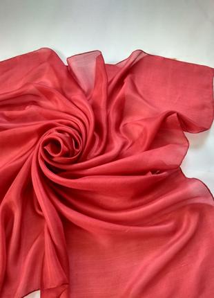 Шелковый воздушный платок из Италии, 100%шелк, шов роуль