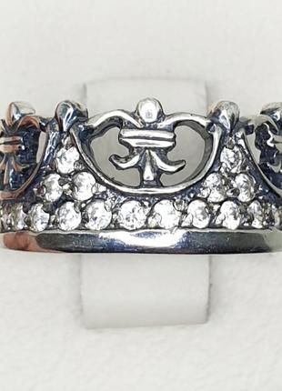 Серебряное кольцо корона с кубическим цирконом