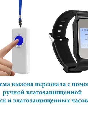 Система виклику персоналу з ручною кнопкою DB-01P і годинником...