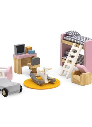 Дерев'яні меблі для ляльок Viga Toys PolarB Дитяча кімната (44...
